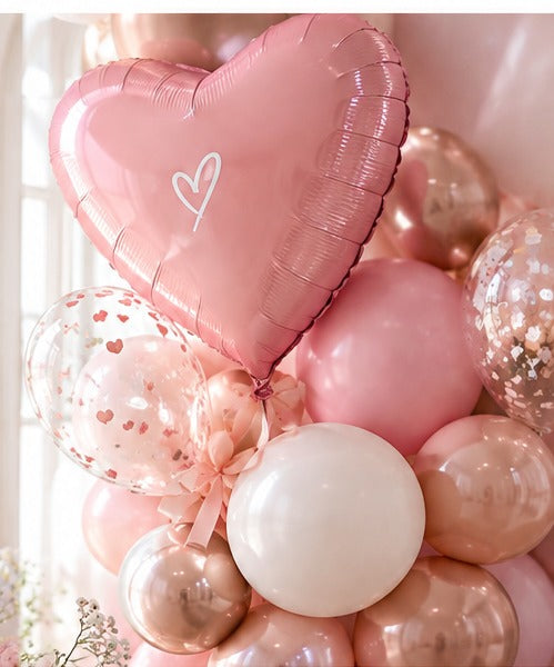 Pink and blush balloon arrangement from Balloon Studio